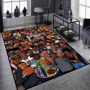 Hiphop Rug, Legends Rug,Rappers Rug,Music Rug,Music Decor,Music Room Rug,Rap Stars Collage Rug,Awesome Rug,Unique Rug,Area Rug,Gifts for Him