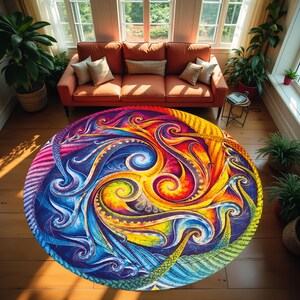 Colorful Rug, Round Rug, Neon Rug Saloon Rug, Non Slip Rug,Washable Rug,Home Gift Rug,Custom Rug, Design Carpet, Style Rug