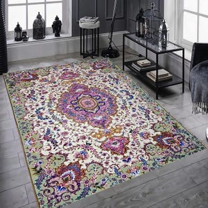 Old Carpet, Colorful Design Rug, Artwork Rug,  Saloon Rug, Non Slip Rug,Washable Rug, Home Gift Rug,Stylish Carpet, New Year Gift Desing Rug