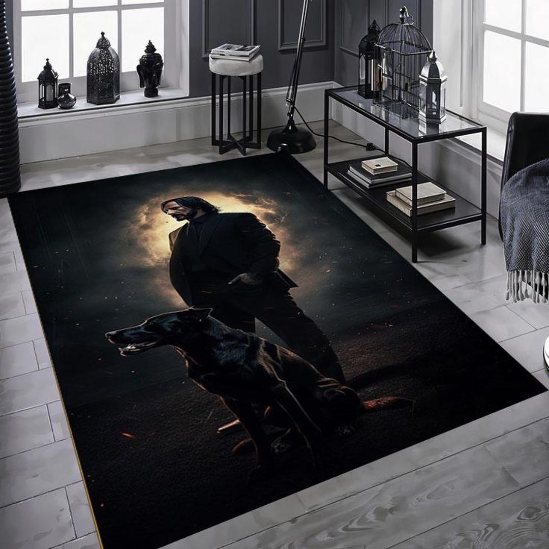 John Wick Pattern Rug, Movie Character Modern Rug, Concept Rug ,saloon ...
