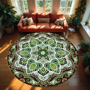 Round Pattern Rug, Colorful Rug, Saloon Rug, Non Slip Rug,Washable Rug,Home Gift Rug,Custom Rug, Design Carpet, Style Rug