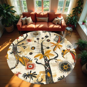 Round Pattern Rug, Colorful Rug, Saloon Rug, Non Slip Rug,Washable Rug,Home Gift Rug,Custom Rug, Design Carpet, Style Rug