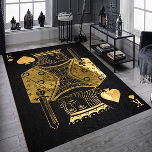 Tapis de poker,Tapis de cartes,Tapis de jeu de cartes,Tapis roi,Tapis thème cartes,Tapis à motifs roi,Tapis minimaliste,Tapis décoratif,Tapis populaire,Tapis de décoration intérieure