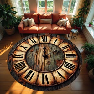 Clock Pattern Rug, Modern Round Rug, Saloon Rug, Non Slip Rug,Washable Rug,Home Gift Rug,Custom Rug, Design Carpet, Style Rug New Gift Rug