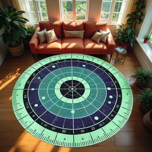 Round Pattern Rug, Colorful Rug, Saloon Rug, Non Slip Rug,Washable Rug,Home Gift Rug,Custom Rug, Design Carpet, Style Rug