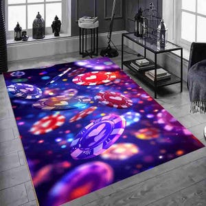 Casino Rug, Poker Rug, Casino Games Rug, Home Decor Rug, Gift Rug, Custom Rug, Area Rug, Popular Rug, Modern Rug,Non Slip Rug,New Year