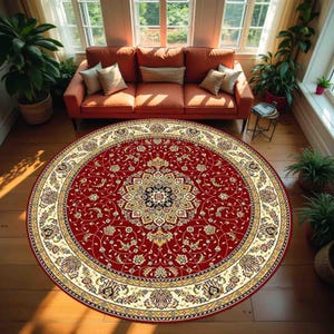 Round Pattern Rug, Colorful Rug, Saloon Rug, Non Slip Rug,Washable Rug,Home Gift Rug,Custom Rug, Design Carpet, Style Rug
