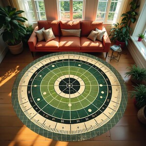 Round Pattern Rug, Colorful Rug, Saloon Rug, Non Slip Rug,Washable Rug,Home Gift Rug,Custom Rug, Design Carpet, Style Rug