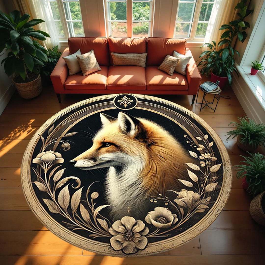 Wolf Rug Drawing Wolf Pattern Rug ,round Pattern Rug, Ancient History Art Rug, Saloon ...