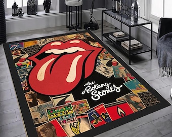 The Rolling Stones Rug, Pasadena Rug, Poster Rug, Fun Rug, Custom Rug, Rolling Stones Carpet, Nofiltertour Rug, Stones Rug, Music Rug