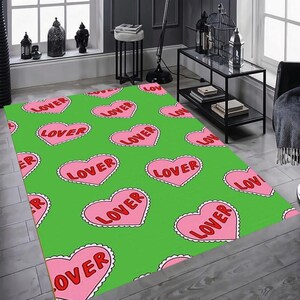 Love Rug, Written Rug, Colorful Rug, Bedroom Rug, Youth Room Rug, Gift Rug for Wife, Gift Rug for Lover, Magnificent Rug,Special Rug for You