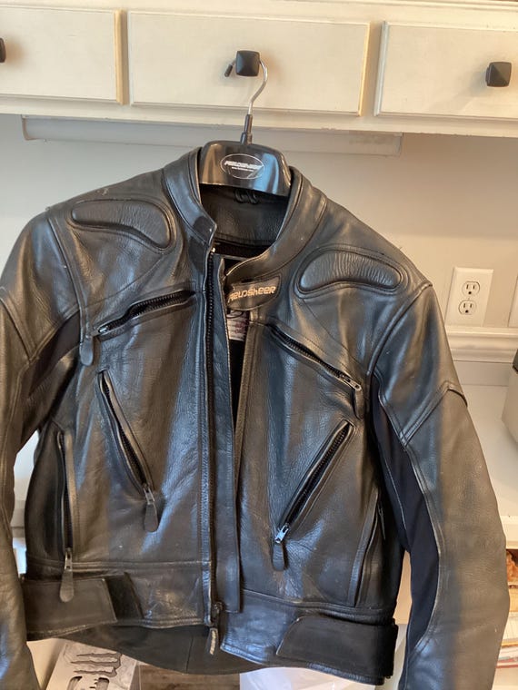 Fieldsheer men’s black leather motorcycle jacket