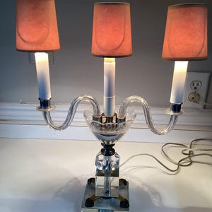 Hand cut lead crystal table lamp