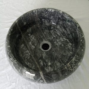 Handcrafted Bursa Black Marble Sink - Custom Made Luxury Bathroom Basin 20x45x45 cm