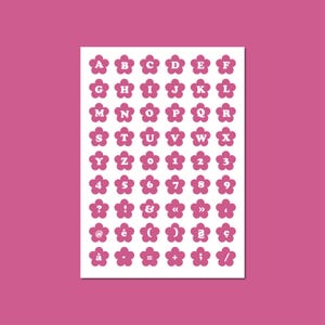 Etiquetas florais do alfabeto | Folha de adesivos de letras A-Z para diários com marcadores, álbuns de recortes, diários indesejados e artigos de papelaria DIY