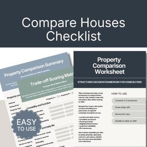 住宅購入者向け物件比較ワークシート | 住宅探しの意思決定マトリックス | 不動産デューデリジェンス（印刷可能） | 購入オファー前チェックリスト