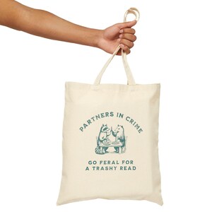 Raccoon Possum Cotton Canvas Tote Bag – Partners in Crime Design