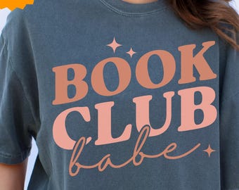 Book Club Babe Reading Graphic Tee Shirt - Unisex Comfort Colors Ombre Shirts