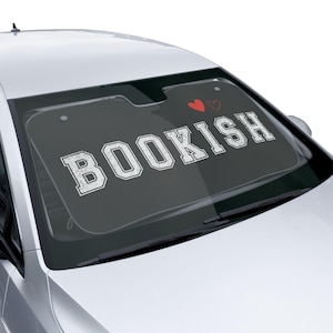 Parasol para parabrisas de vehículo con letras desgastadas de estilo universitario literario/accesorio novedoso para coche