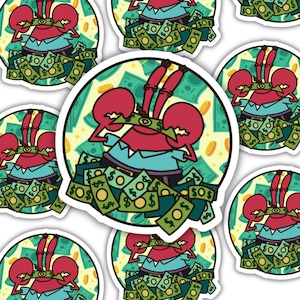 Krab and Money | sticker, vinyl, cartoon, SpongeBob SquarePants, krusty krab, money, Nickelodeon