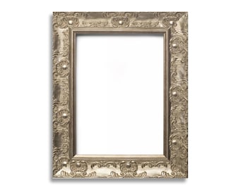 Ornate Picture Frame: Shabby Chic Champagne Silver