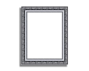 Ornate Baroque Picture Frame: Silver Vintage Style, Bordeaux Range