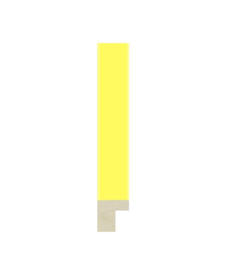 May include: A vertical rectangular frame sample featuring a bright yellow finish on the main body and a light beige, unfinished wood texture at the bottom section. The frame has a clean, flat profile with a distinct L-shaped cutout at the base.