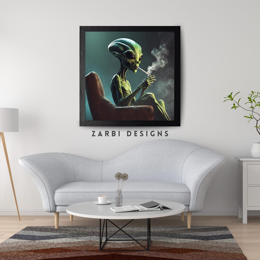 Alien Smoking Cigarette Zarbi Designs Cool Terrestrial - Etsy