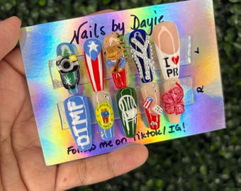 Custom Press On Nails: DTMF Concert Nail Set, Bad Bunny | NAILS by DAYIE