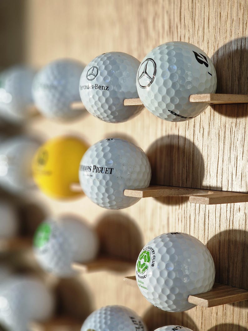 Oak Golf Ball Display Rack | Man Cave Organizer, Trophy Stand, Top ...