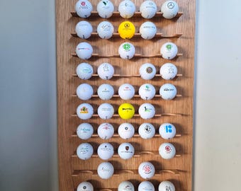 Eiken golfbaldisplay | kunst aan de muur decorspots trofeehouder