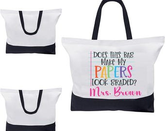 Terug naar school draagtas leraar, tas leraar, cadeau leraar, schoolaccessoire, sublimatie draagtas