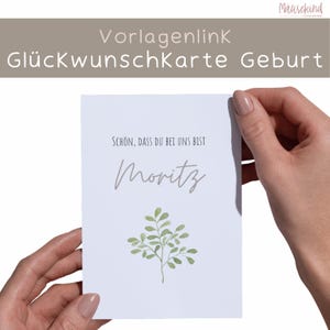 Carte de félicitations pour la naissance (lien modèle)