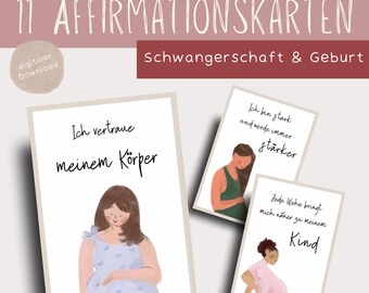 11 carte di affermazione per la gravidanza e il parto