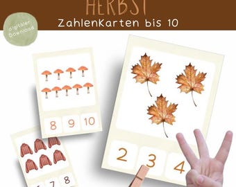 Carte numerate autunnali fino a 10