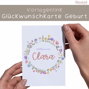 Carte de félicitations pour la naissance (lien modèle)
