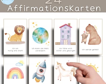 24 carte di affermazione per bambini