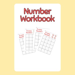 Op de afbeelding: Een printbaar nummer-traceerwerkboek voor kinderen. Het werkboek heeft drie pagina's met verschillende nummers om te traceren. De pagina's zijn getiteld "Tracing Numbers" en bevatten de nummers 0, 9, 2 en 4.