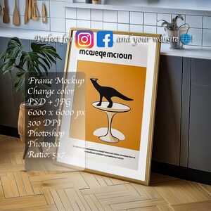 Kitchen Frame Mockup – Editable PSD with Smart Object, DIN A Ratio, 300 DPI, Cozy Vintage Style