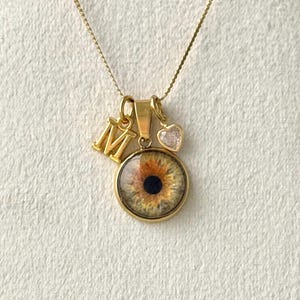 Custom Hand-painted Iris Necklace – Personalized Eye Jewelry – Pet Memorial Pendant – Gift for Her – Eye Art Keepsake