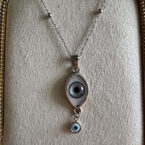 Custom Iris Necklace - Personalized Epoxy Eye Pendant - Hand-painted Jewelry - Unique Gift for Her/Him - Evil Eye Charm Necklace