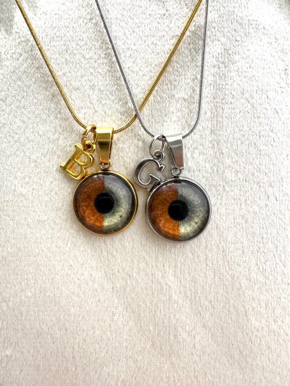 Half & Half Iris Necklace – Custom Hand-painted Eye Pendant for