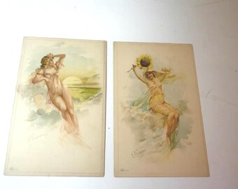 Early Art Nouveau Postcards, Semi Nudes