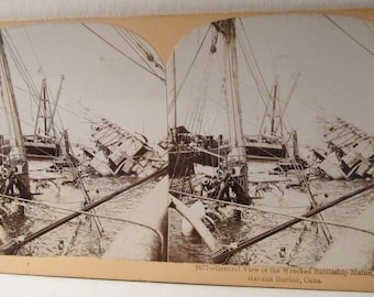Vintage Stereoview Photo "Remember the Maine"
