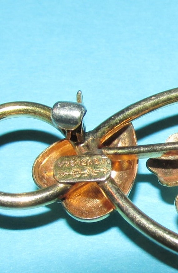 Carl-Art Vintage Gold Filled Pin Brooch - Purple … - image 5