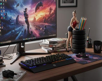 Elegant Woman Pen Holder STL – Stylish Desk Organizer for 3D Printing