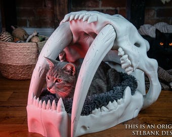 Saber-Tooth Cat Bed STL - Smilodon Skull 3D Model