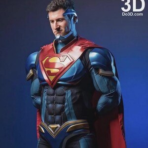 May include: A person in a Superman costume featuring a red cape, blue and black suit, and the iconic Superman emblem. The image includes the text "3D Do3d.com" in the top right corner.