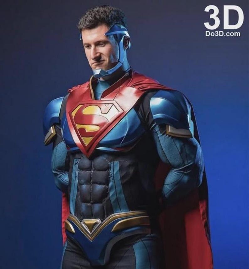 May include: A person in a Superman costume featuring a red cape, blue and black suit, and the iconic Superman emblem. The image includes the text "3D Do3d.com" in the top right corner.