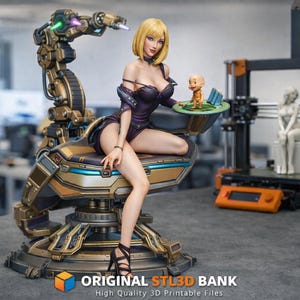 Androide futurista femenino – Robot humanoide realista STL – Modelo de impresión 3D de ciencia ficción